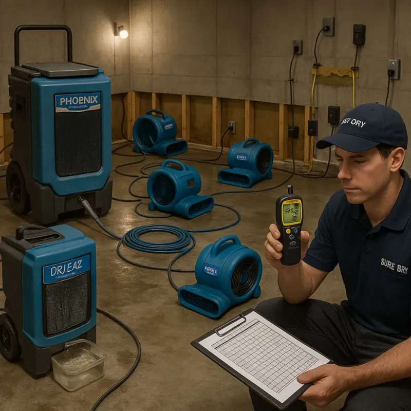 Structural Drying and Dehumidification process in Crestview Hills, KY